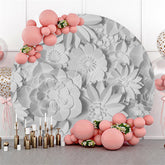 Lofaris Solid White Paper Flower Round Backdrop For Birthday