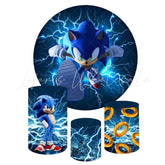 Sonic Round Backdrop and Cylinder Kit for Parties