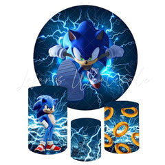 Sonic Round Backdrop and Cylinder Kit for Parties