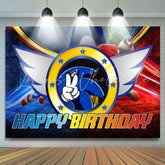 Sonic The Hedgedog Angel Wing Happy Birthday Backdrop For Boys