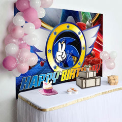 Sonic The Hedgedog Angel Wing Happy Birthday Backdrop For Boys
