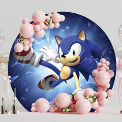 Sonic The Hedgehog Speed Round Backdrop For Boys Gaming Party