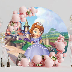Sophia Princess Round Backdrop For Fairytale Party Celebration