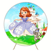 Sophia The Princess Fantasy Round Backdrop For Birthday Party