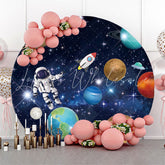 Lofaris Space Astronaut Birthday Round Backdrop For Boy