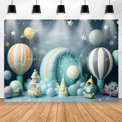 Lofaris Space Capsule Star Plant Balloons Birthday Backdrop