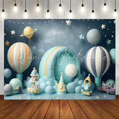 Lofaris Space Capsule Star Plant Balloons Birthday Backdrop