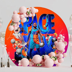 Space Jam Basketball Round Backdrop For Fun Sports Events