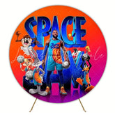 Space Jam Basketball Round Backdrop For Fun Sports Events