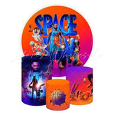 Space Jam Themed Round Backdrop and Cylinders Kit for Kids