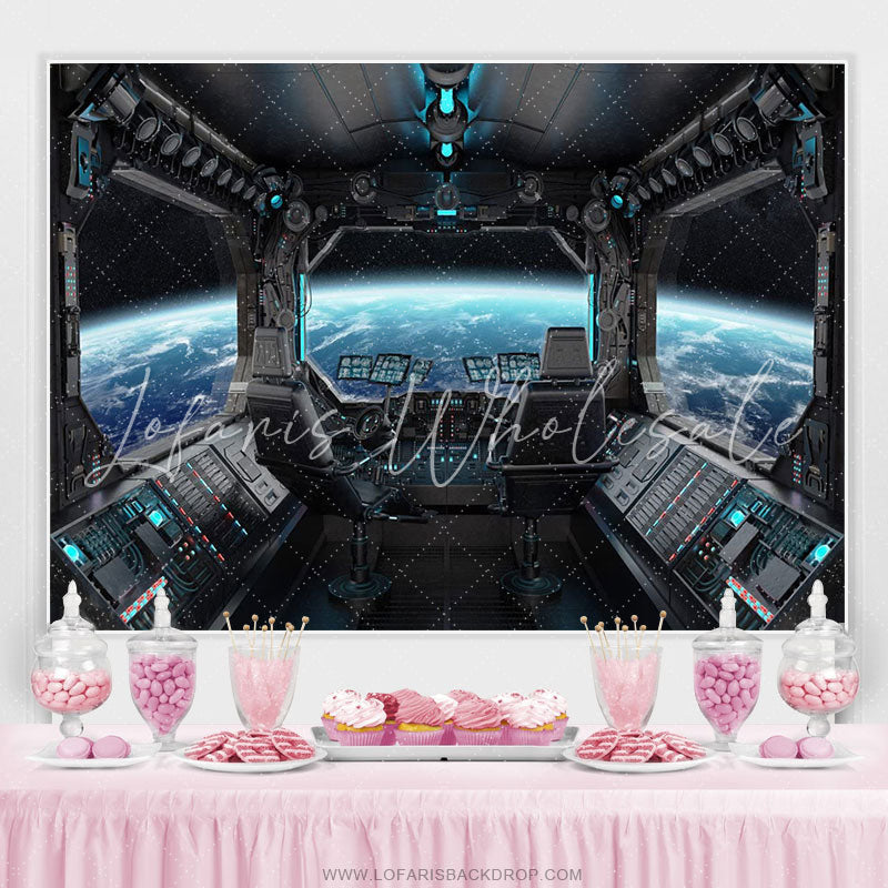 Lofaris Spaceship Science Fiction Photo Birthday Backdrop