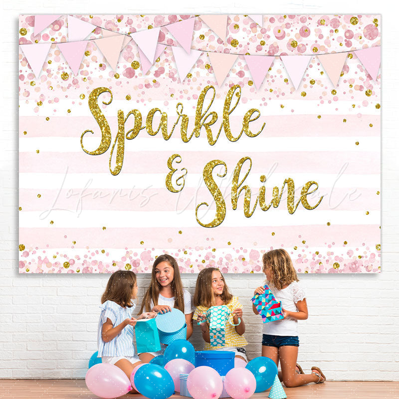 Lofaris Spaikle and Shine Pink stripe Bokeh Bakcdrop for Girl