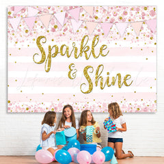 Lofaris Spaikle and Shine Pink stripe Bokeh Bakcdrop for Girl