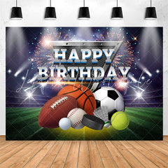 Lofaris Sparkle Arena Sports Happy Birthday Backdrop For Boy