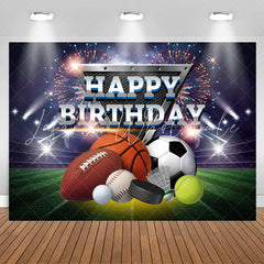 Lofaris Sparkle Arena Sports Happy Birthday Backdrop For Boy