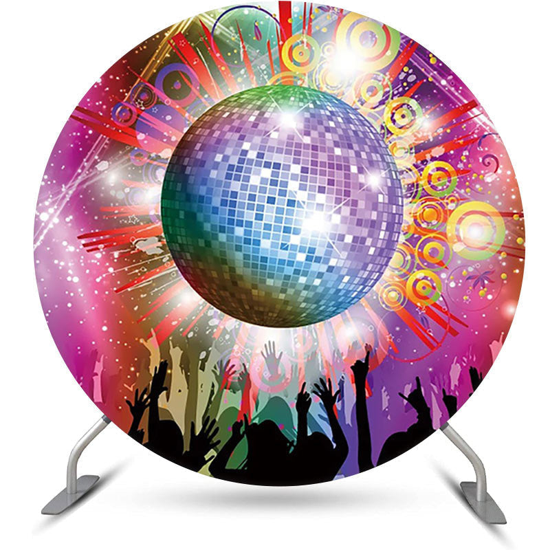 Lofaris Sparkle Crystal Ball Round Backdrop For Disco Party