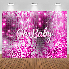 Lofaris Sparkle Pink Sequin Girl Simple Baby Shower Backdrop
