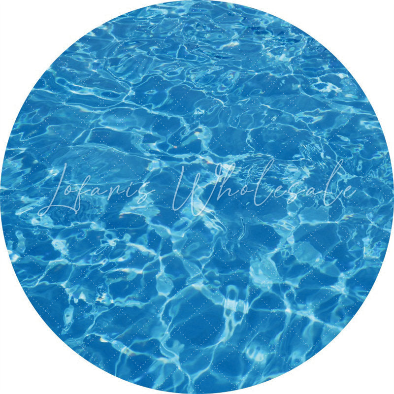 Lofaris Sparkling Blue Water Summer Round Backdrop For Party