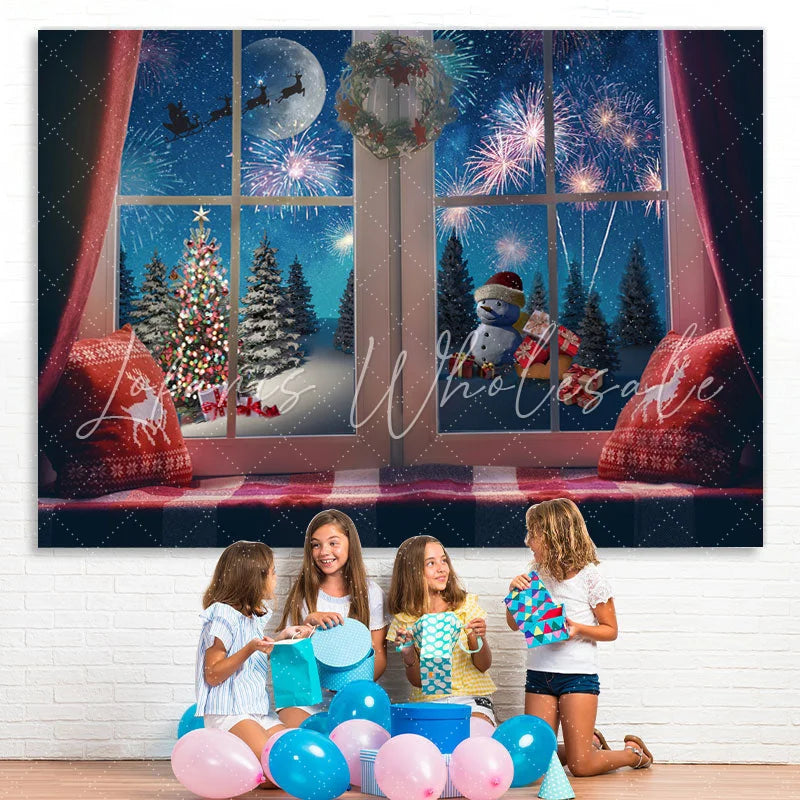 Lofaris Sparkling Christmas Tree With Santa Claus Over Night