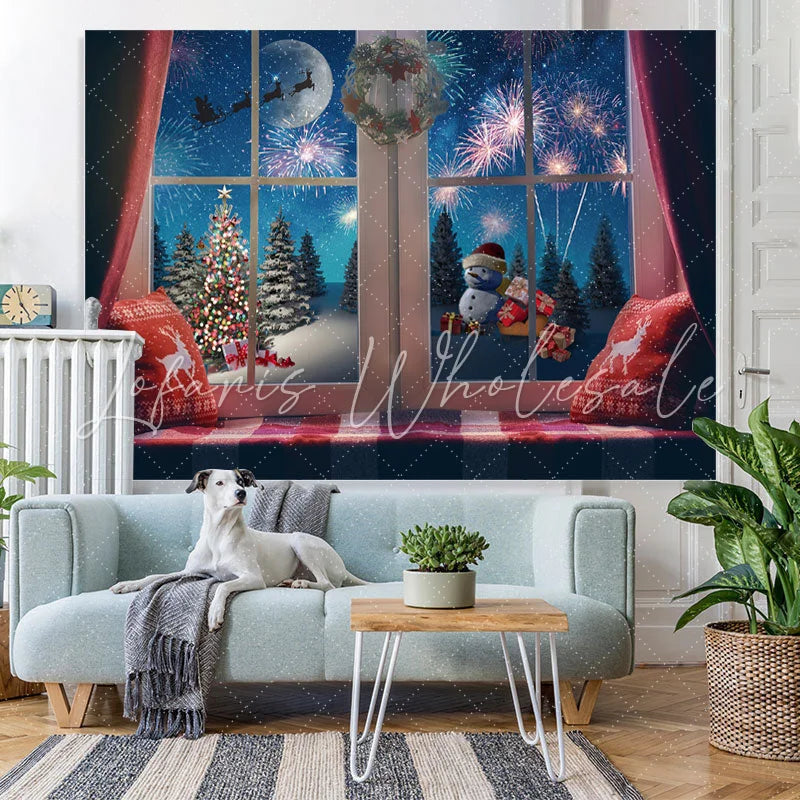 Lofaris Sparkling Christmas Tree With Santa Claus Over Night