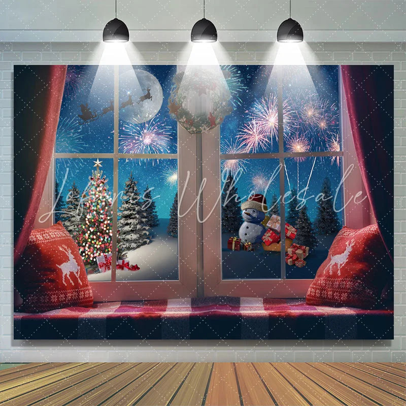 Lofaris Sparkling Christmas Tree With Santa Claus Over Night