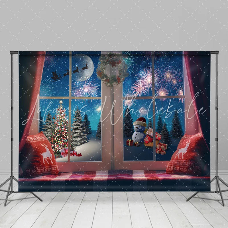 Lofaris Sparkling Christmas Tree With Santa Claus Over Night