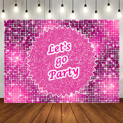 Lofaris Sparkling Sequin Pink Lets Go Party Backdrop For Girls