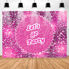 Lofaris Sparkling Sequin Pink Lets Go Party Backdrop For Girls