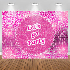 Lofaris Sparkling Sequin Pink Lets Go Party Backdrop For Girls