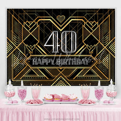 Lofaris Special Lines Silver Happy 40Th Birthday Backdrop