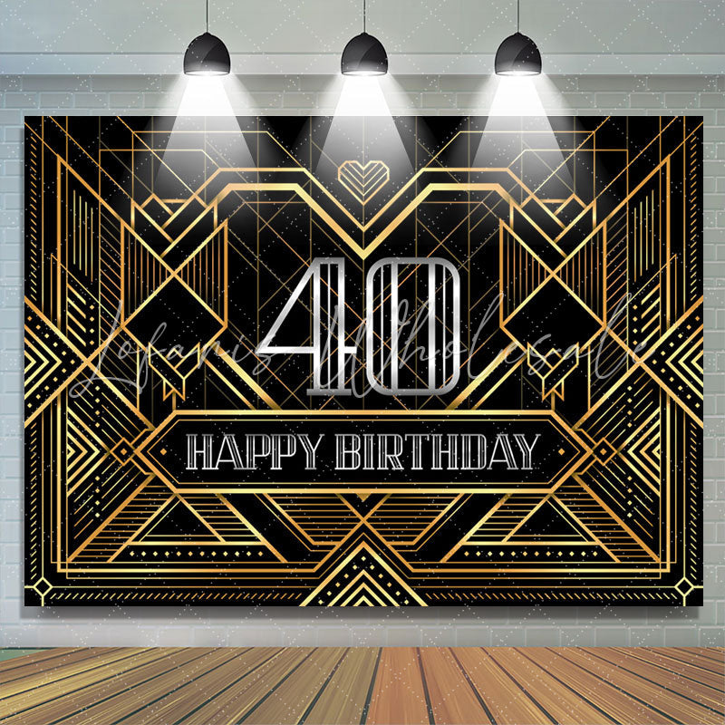 Lofaris Special Lines Silver Happy 40Th Birthday Backdrop