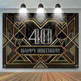 Lofaris Special Lines Silver Happy 40Th Birthday Backdrop