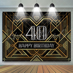 Lofaris Special Lines Silver Happy 40Th Birthday Backdrop