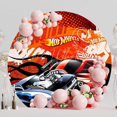 Speedy Hot Wheels Round Backdrop For Fast-Paced Party Fun