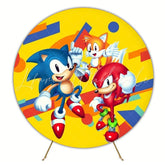 Speedy Sonic Round Backdrop For Action-Packed Kids Party Fun