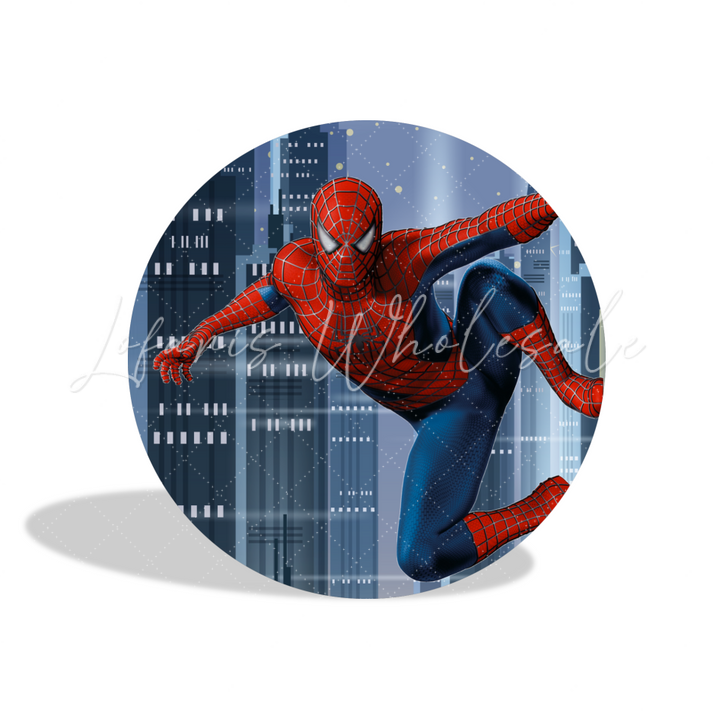 Spiderman Birthday Party Round Backdrop Cover Plinth Cylinder Pedestal Cover