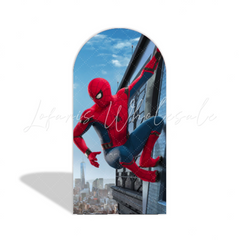 Spiderman Super Hero Theme Birthday Party Arch Backdrop Wall Cloth Cover