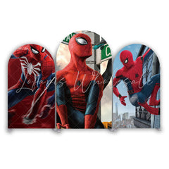 Spiderman Super Hero Theme Birthday Party Arch Backdrop Wall Cloth Cover