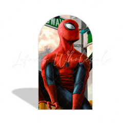 Spiderman Super Hero Theme Birthday Party Arch Backdrop Wall Cloth Cover