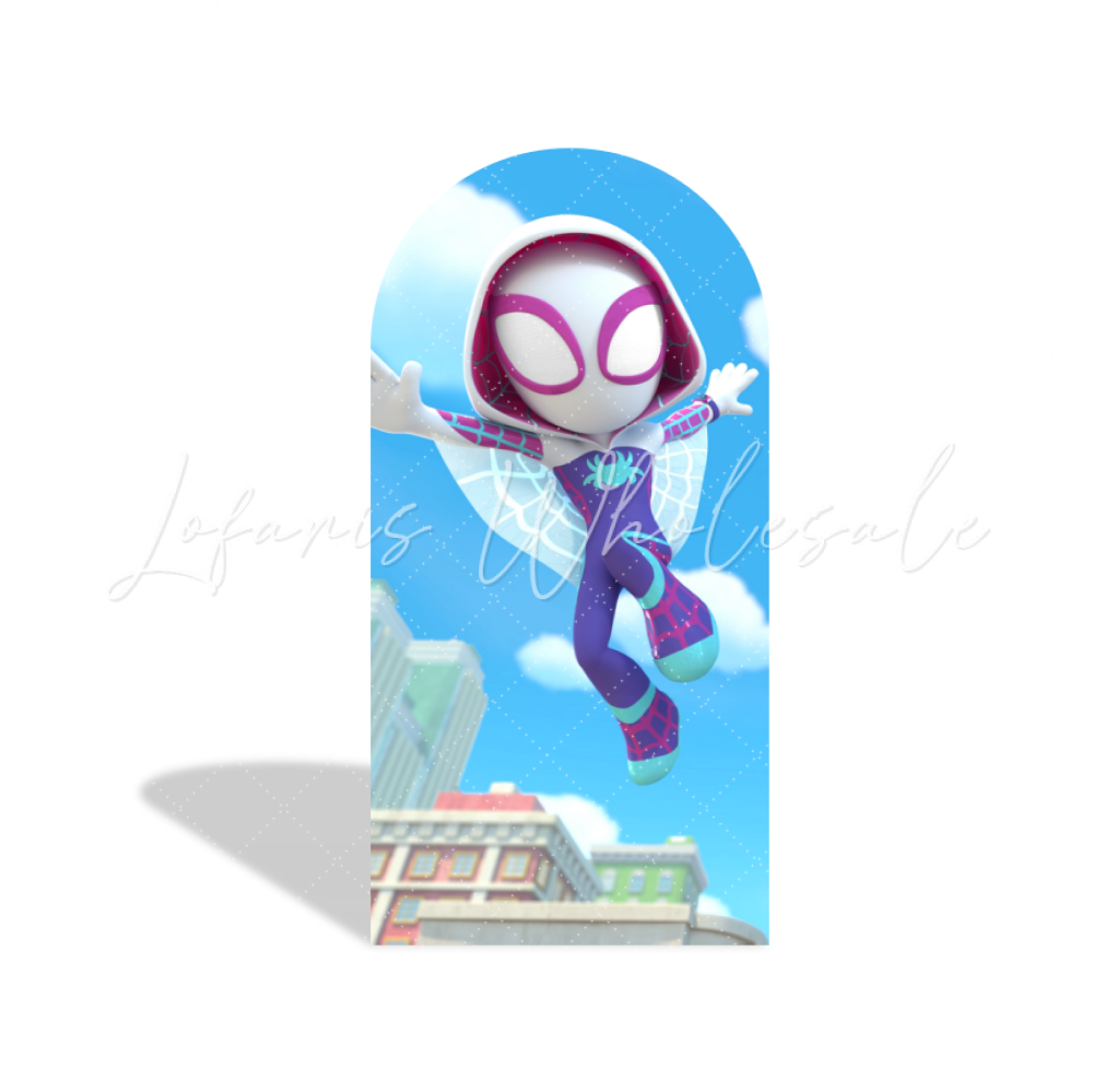 Spidey And His Friend Cartoon Happy Birthday Party Arch Backdrop Wall Cloth Cover