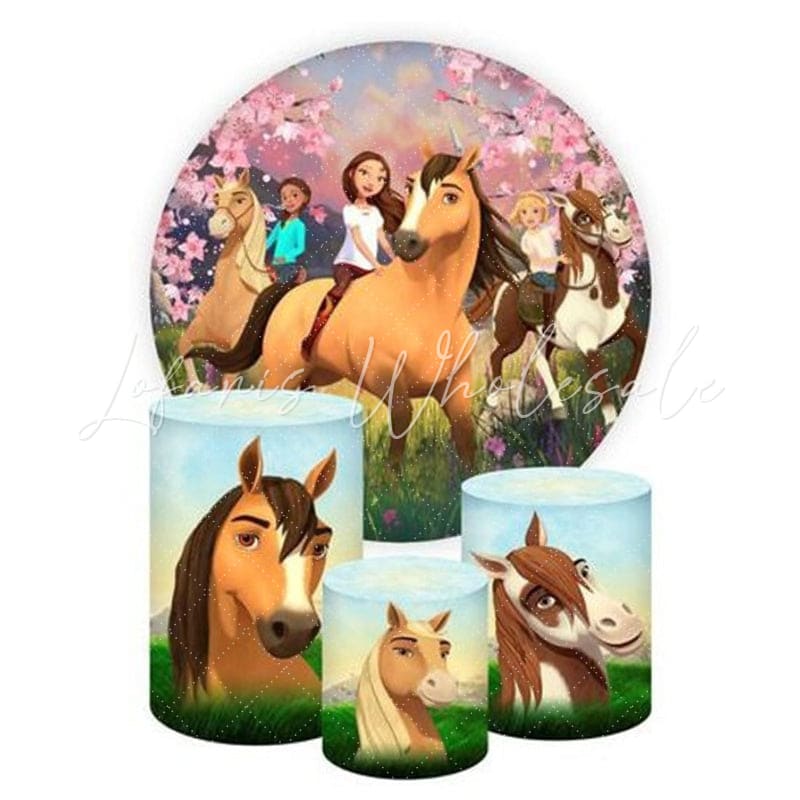 Spirit Baptized Themed Round Backdrop and Cylinders Kit