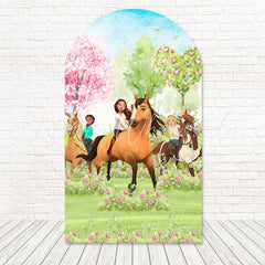 Spirit Mulan Warrior Tale Arch Backdrop For Empowering Girl Party