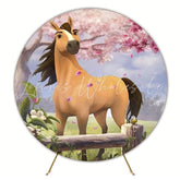 Spirit Wild Horse Round Backdrop For Adventure Themed Party