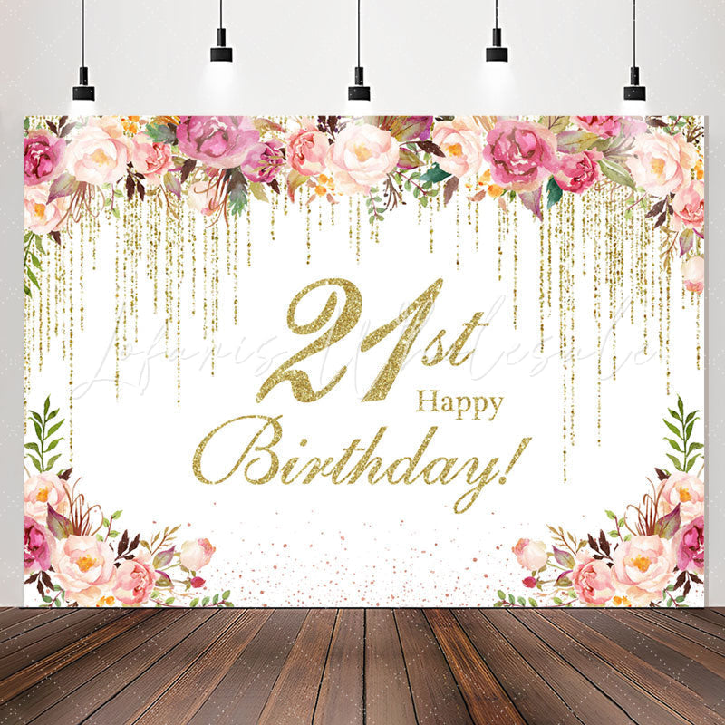 Lofaris Splashed Flower 21st Birthday Backdrop For Women