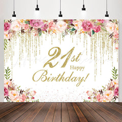 Lofaris Splashed Flower 21st Birthday Backdrop For Women