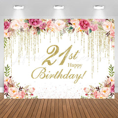 Lofaris Splashed Flower 21st Birthday Backdrop For Women