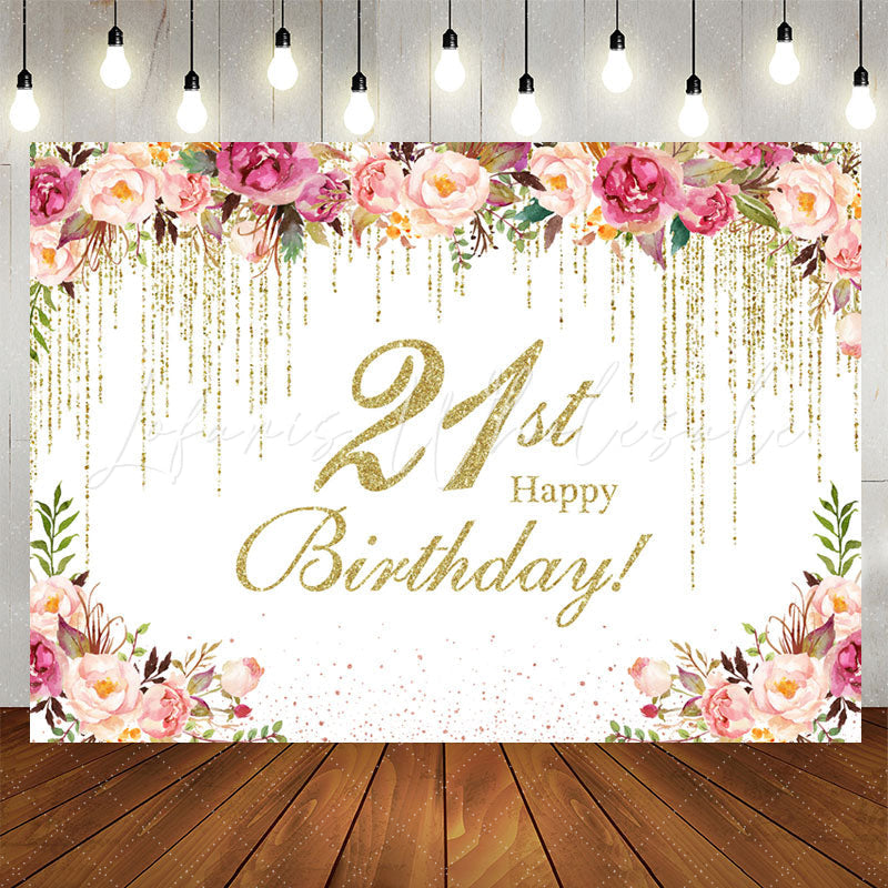 Lofaris Splashed Flower 21st Birthday Backdrop For Women
