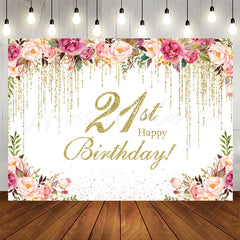 Lofaris Splashed Flower 21st Birthday Backdrop For Women
