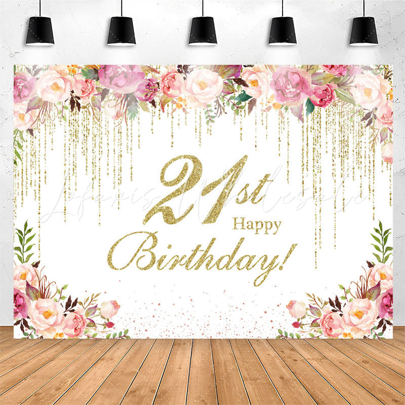 Lofaris Splashed Flower 21st Birthday Backdrop For Women