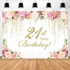 Lofaris Splashed Flower 21st Birthday Backdrop For Women